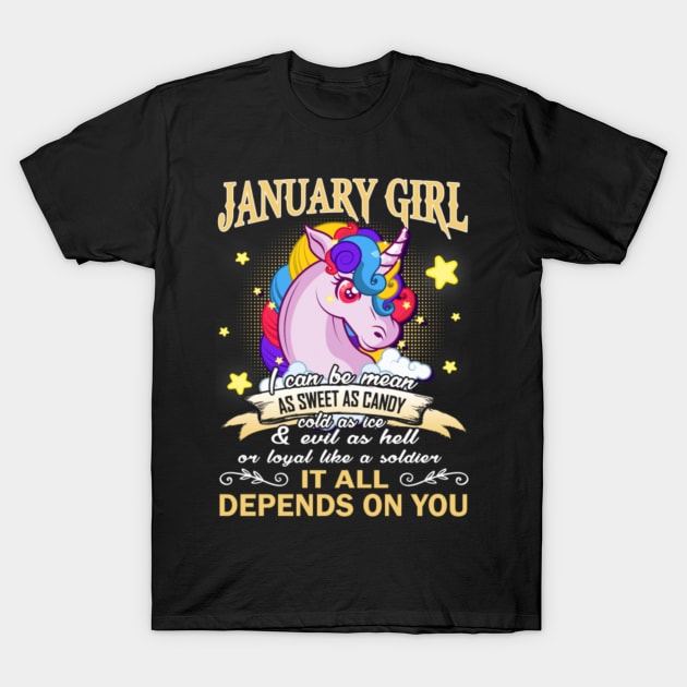 JANUARY - UNICORN GIRL T-Shirt by Xizin Gao